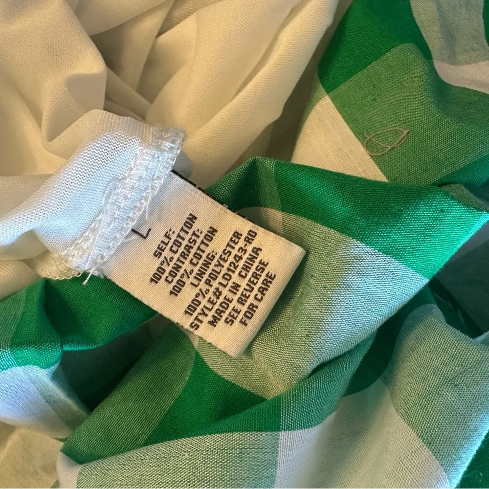 💚 Aura Green/White Checkered Dress. Pink Accents & Pockets. Women’s Large. NWOT. - Picture 13 of 14